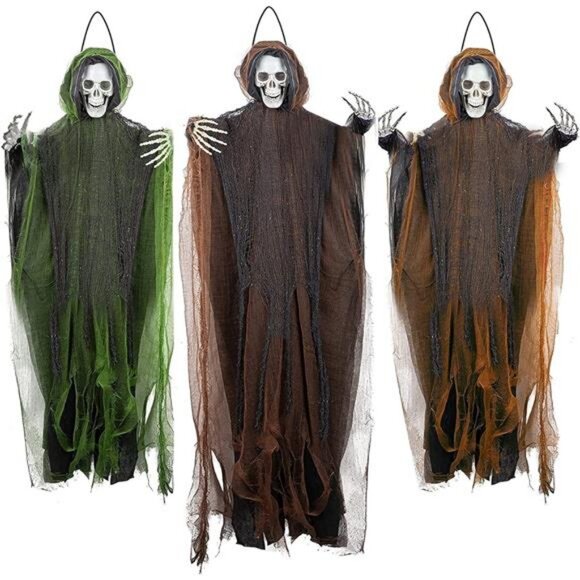 3 Pack Hanging Ghost Outdoor Halloween Decorations, One...